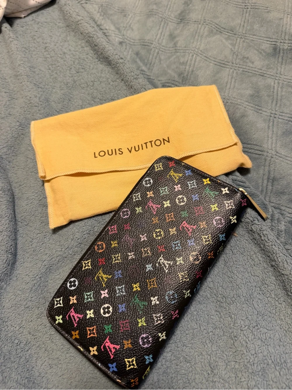 Louis Vuitton Black Multicolor Monogram Zip-Around Wallet